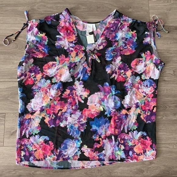 Nwt Bar III Tech Floral Tunic Swim Cover-up - Picture 6 of 9